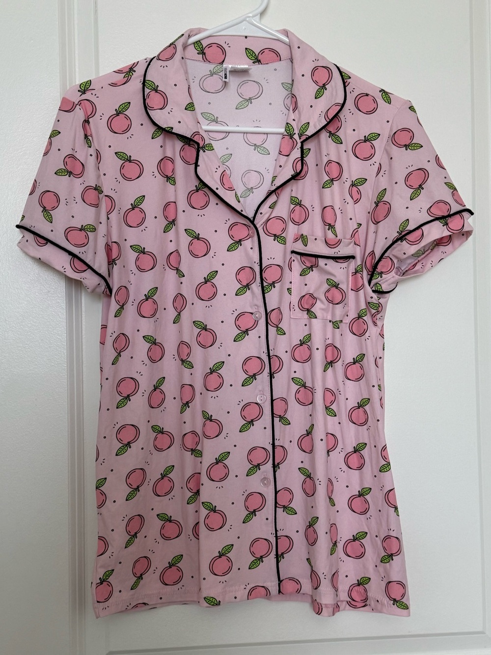 ✨5 for $25✨ Peach Print Short Sleeve Pajama Top - Pink